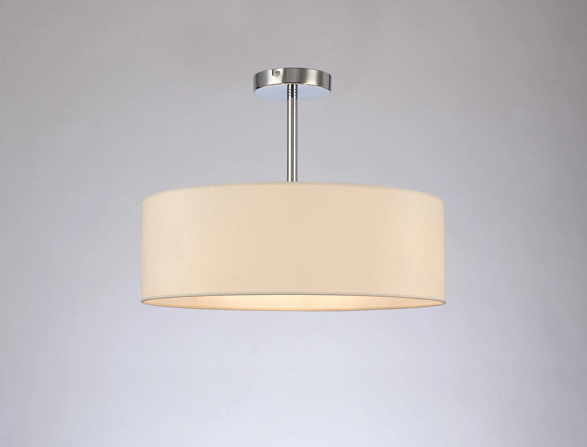 Baymont 45cm Semi Flush 3 Light Polished Chrome, Ivory Pearl/White DK0680  Deco Baymont CH IV